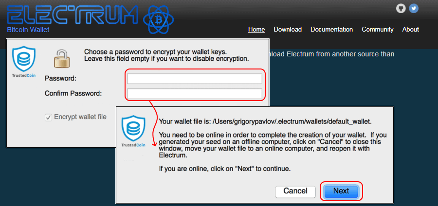 регистрация в электрум