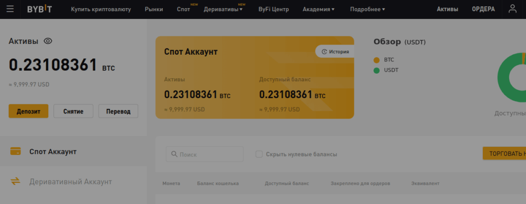 демо счет байбит