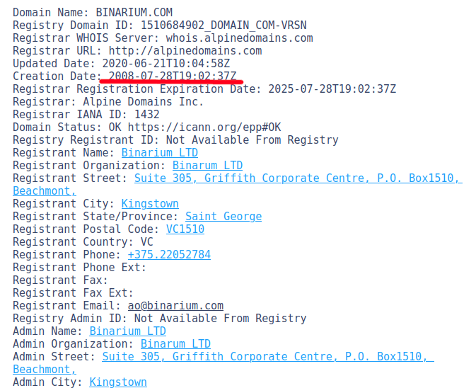 старый домен бинариум