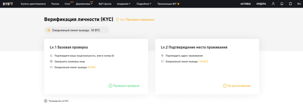 верификация байбит