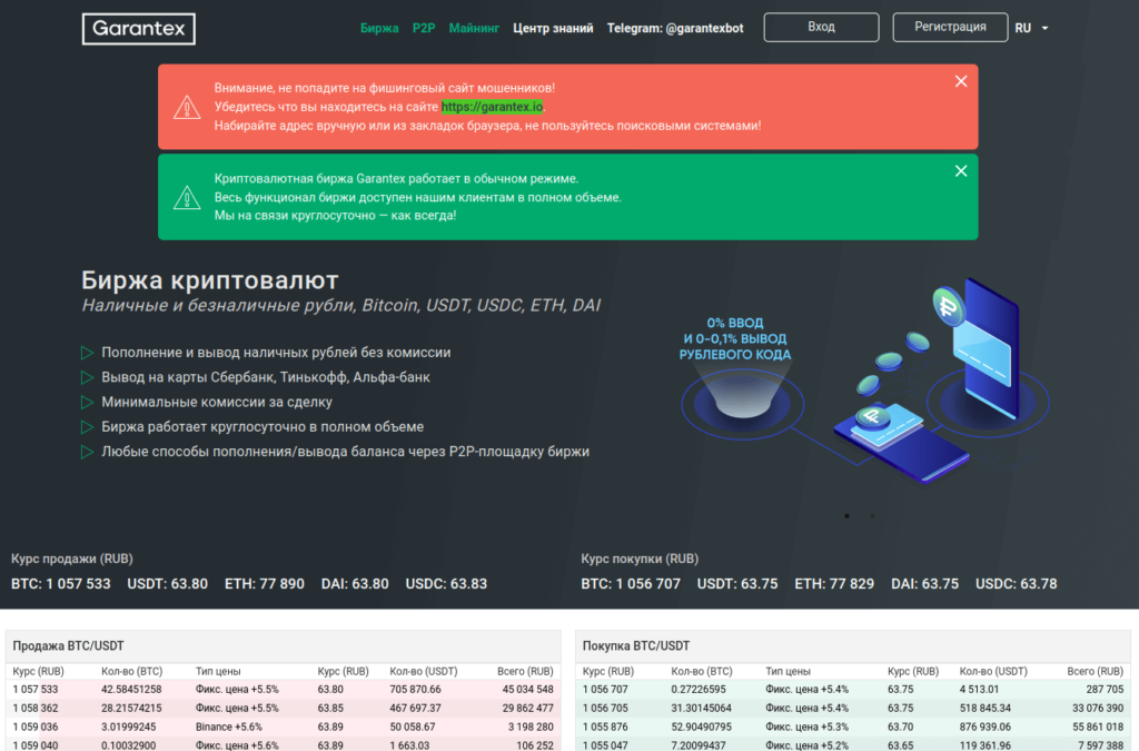 биржа гарантекс