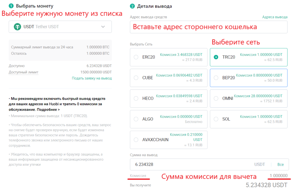 комиссия за вывод