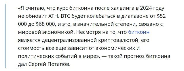 прогноз стоимости биткоина