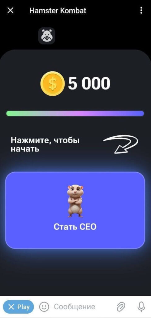 запуск hamster kombat