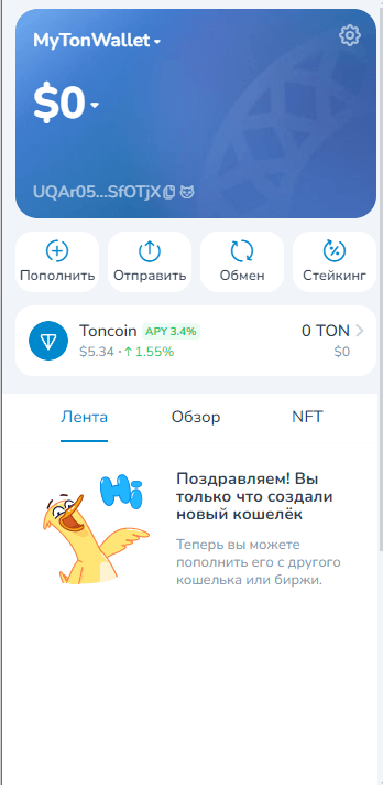 установить кошелек