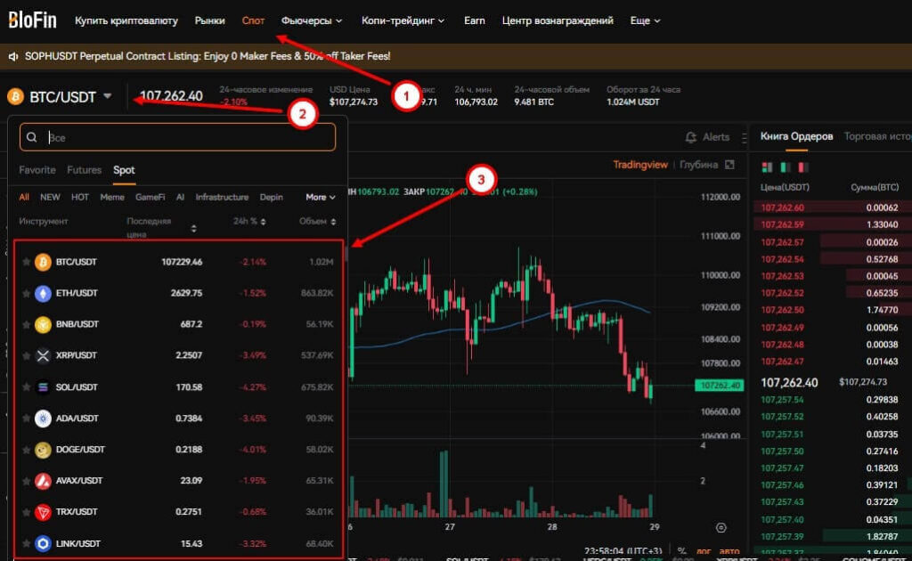 торговля blofin
