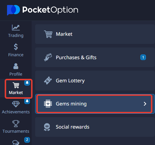 Pocket Option market