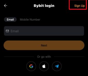 registration in the app